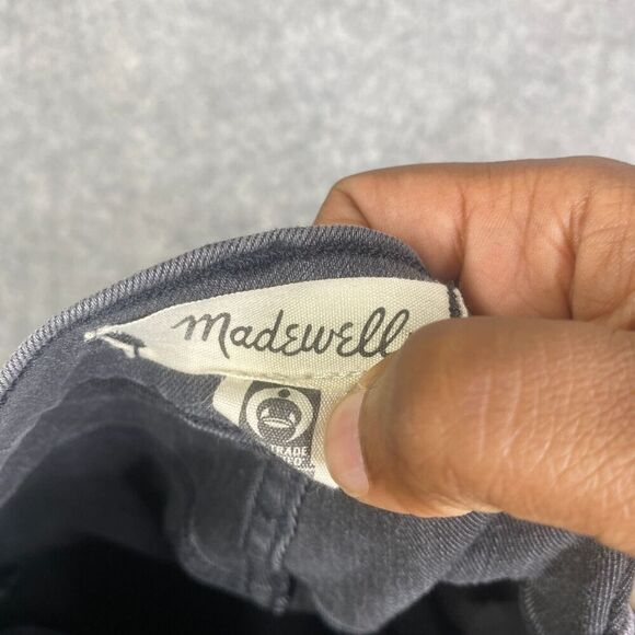 MadeWell 10' HIGH-RISE Skinny Jeans 27 Gray Faded Raw Hem - Picture 5 of 14